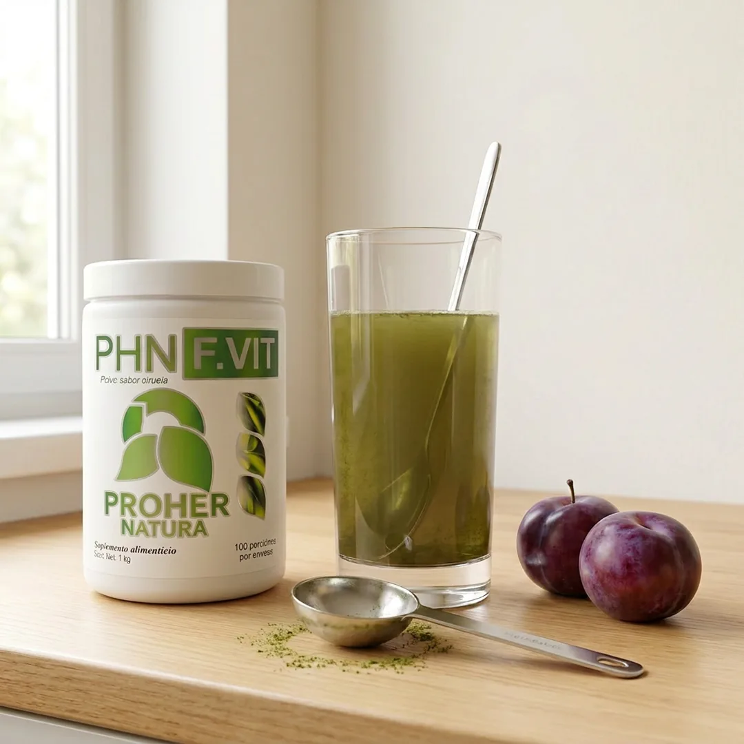 Después: la bebida de PHN F.VIT FIBRA lista en el vaso